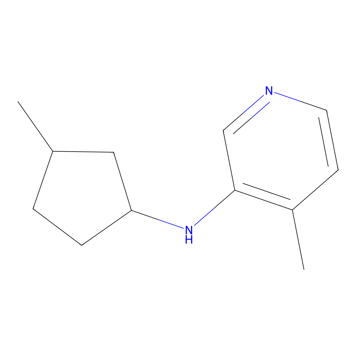 4-methyl-N-(3-methylcyclopentyl)pyridin-3-amine molecular structure, CAS 1342380-23-7