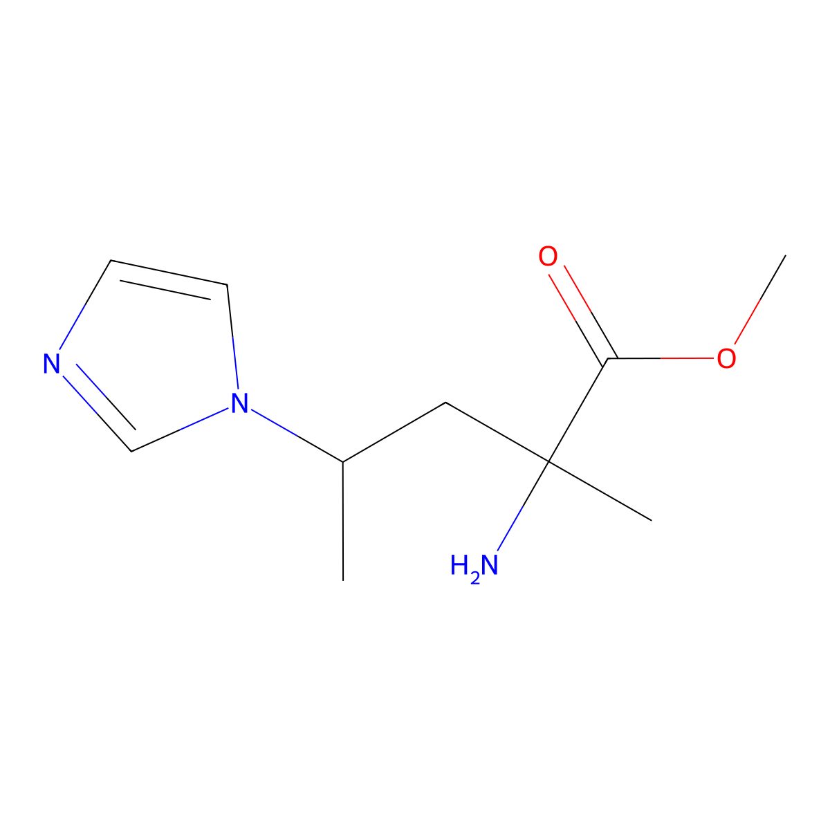 Methyl 2-amino-4-(1h-imidazol-1-yl)-2-methylpentanoate molecular structure, CAS 1342380-37-3