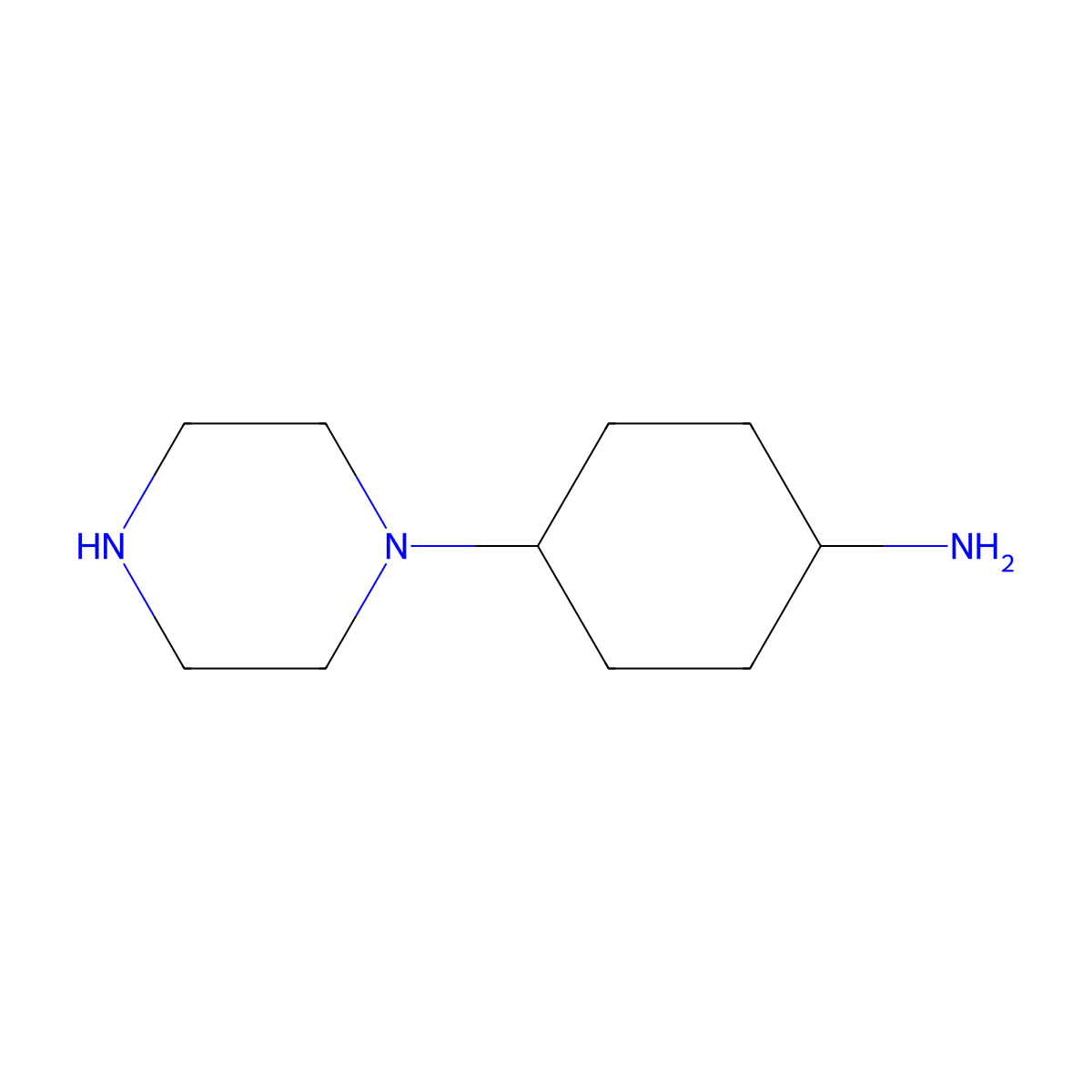 4-(Piperazin-1-yl)cyclohexan-1-amine molecular structure, CAS 1342381-20-7