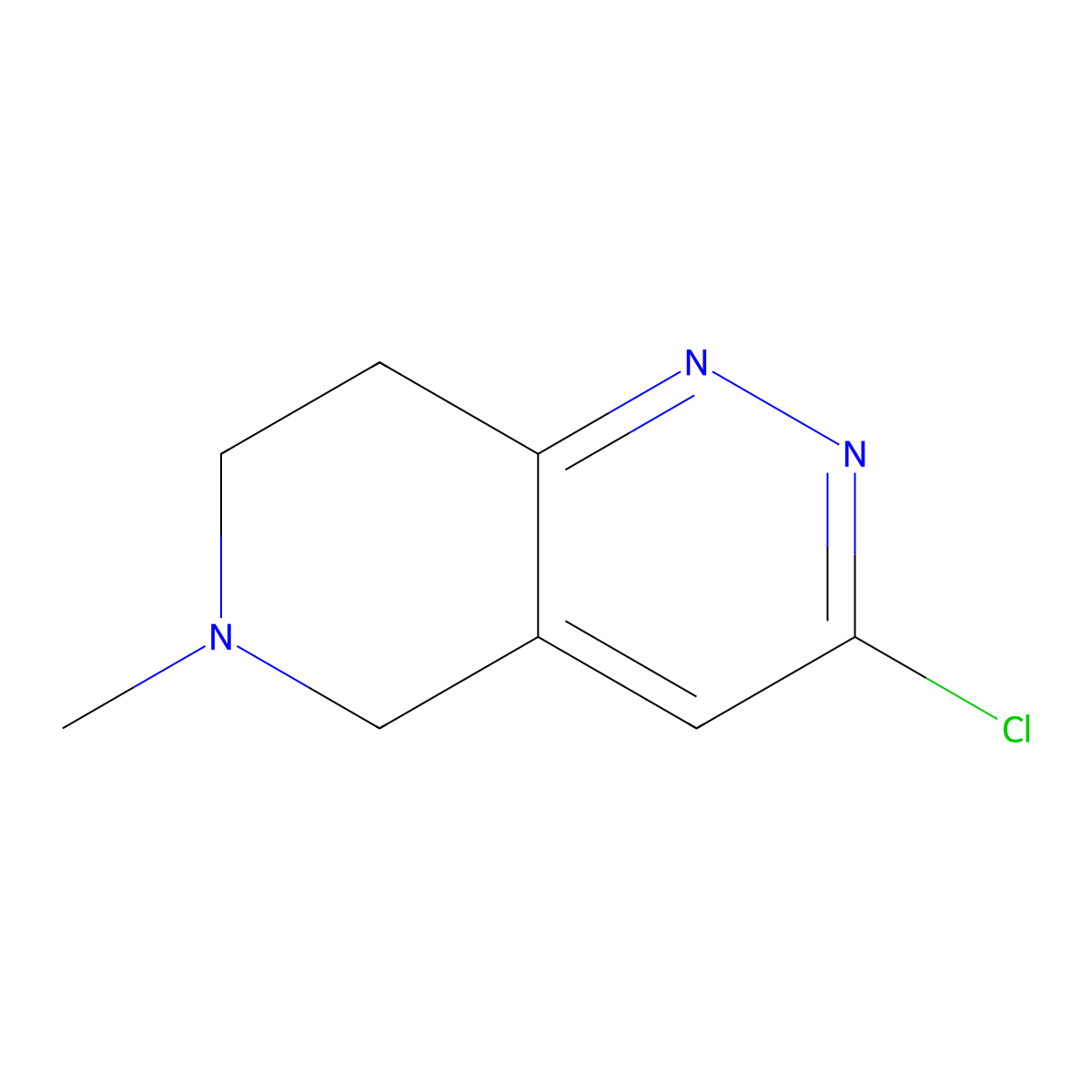 3-chloro-6-methyl-5H,6H,7H,8H-pyrido(4,3-c)pyridazine molecular structure, CAS 1342382-46-0