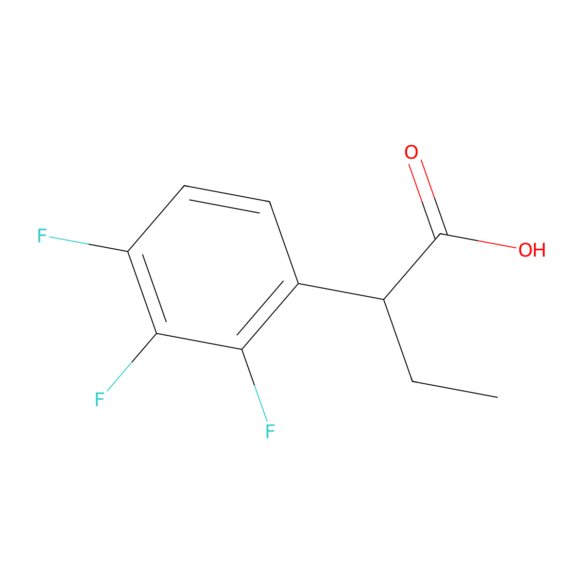 2-(2,3,4-Trifluorophenyl)butanoic acid molecular structure, CAS 1342382-96-0