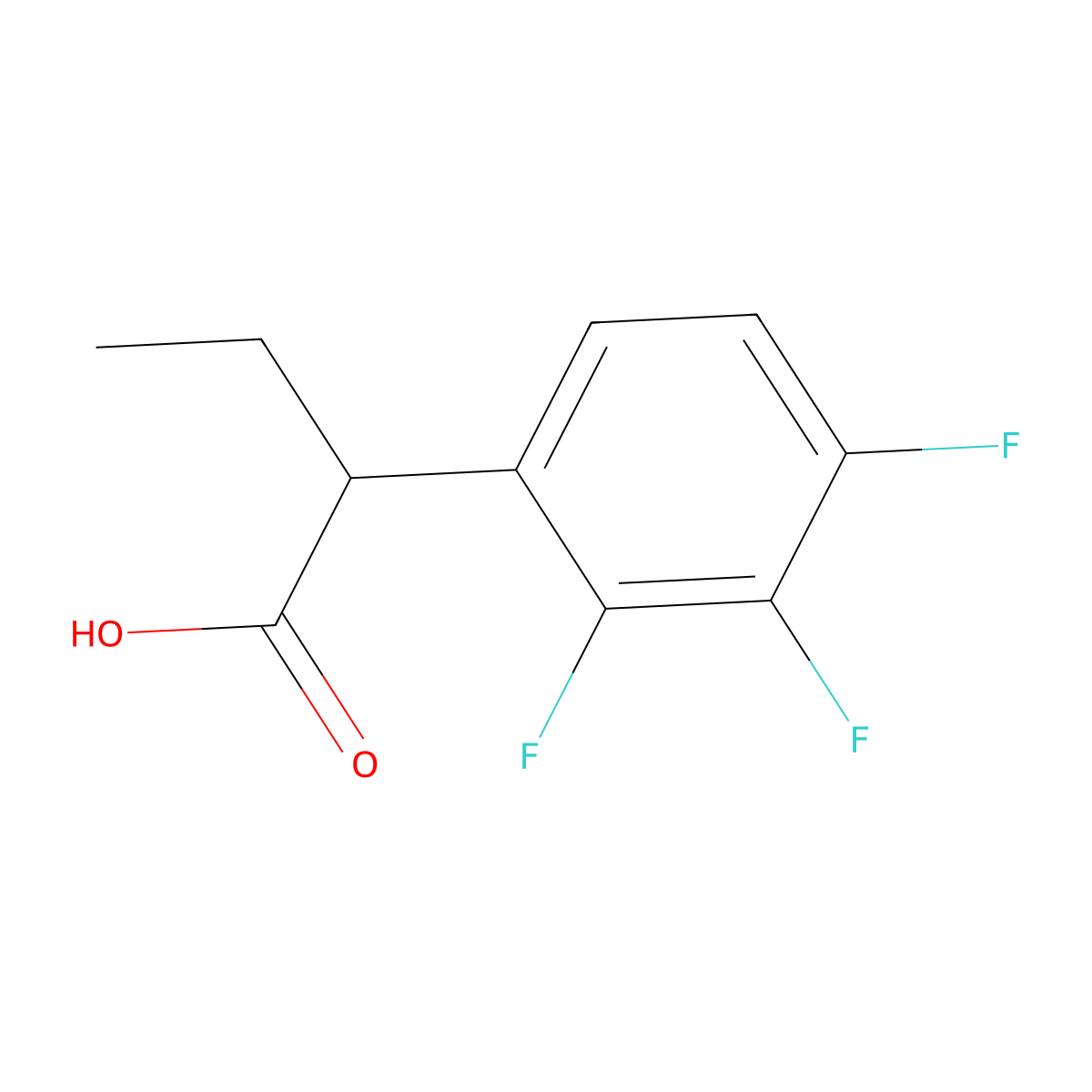 2-(2,3,4-Trifluorophenyl)butanoic acid molecular structure, CAS 1342382-96-0