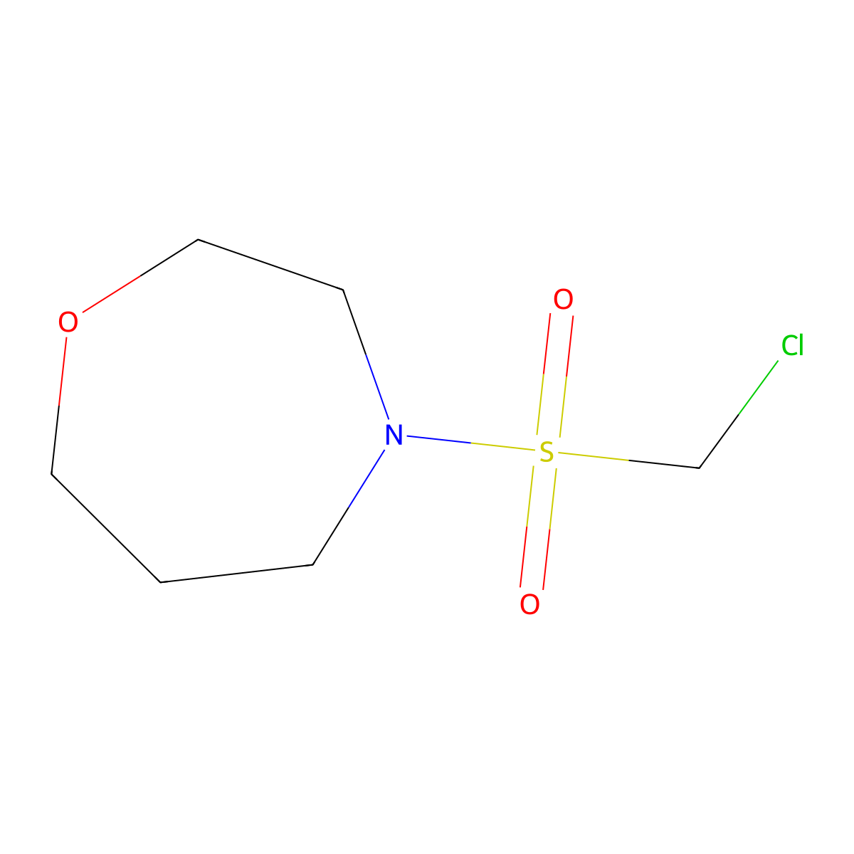 4-Chloromethanesulfonyl-1,4-oxazepane molecular structure, CAS 1342383-10-1