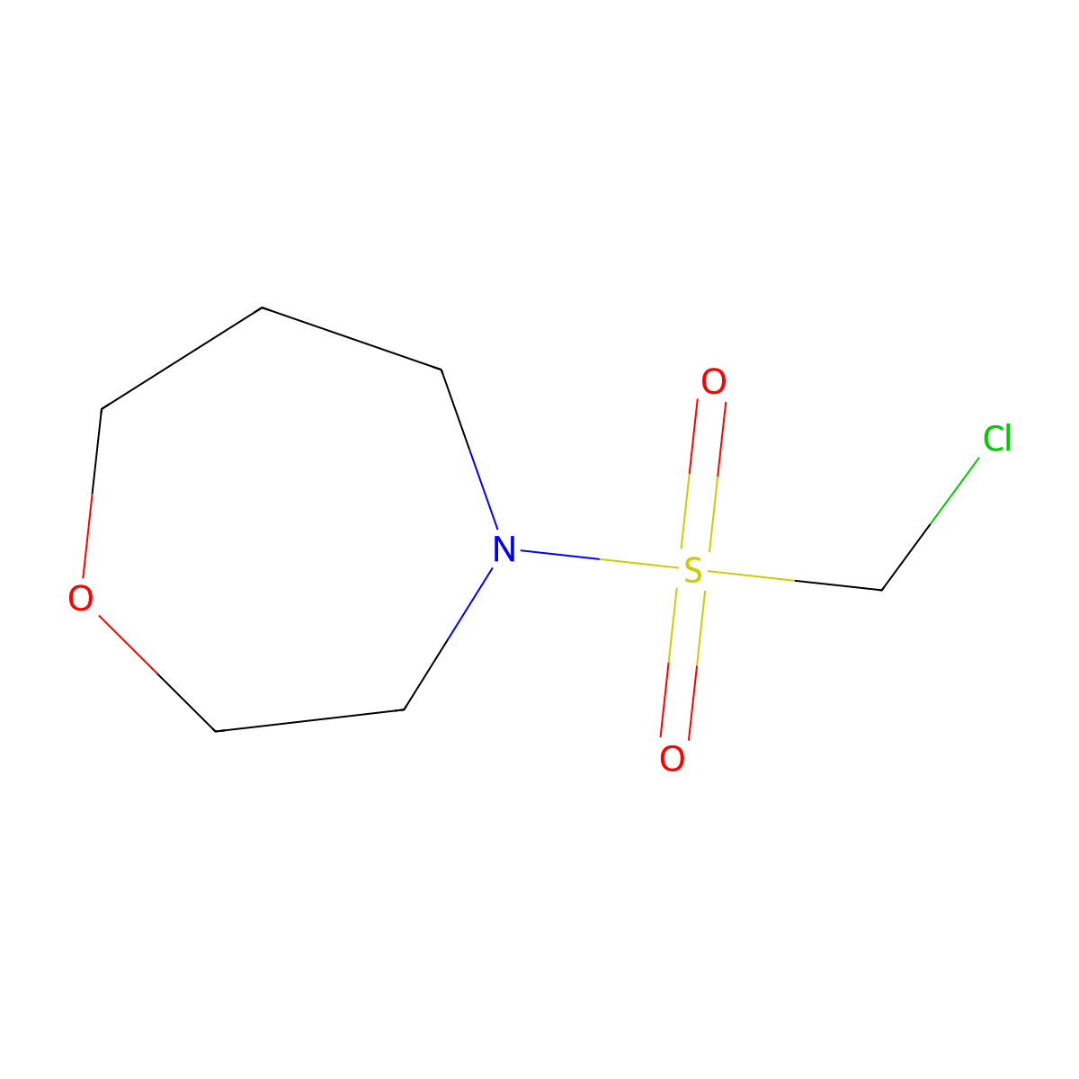 4-Chloromethanesulfonyl-1,4-oxazepane molecular structure, CAS 1342383-10-1