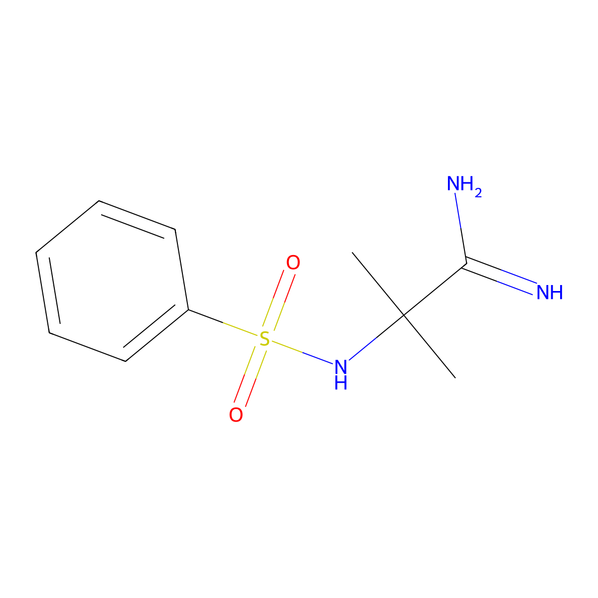 2-Benzenesulfonamido-2-methylpropanimidamide molecular structure, CAS 1342383-97-4