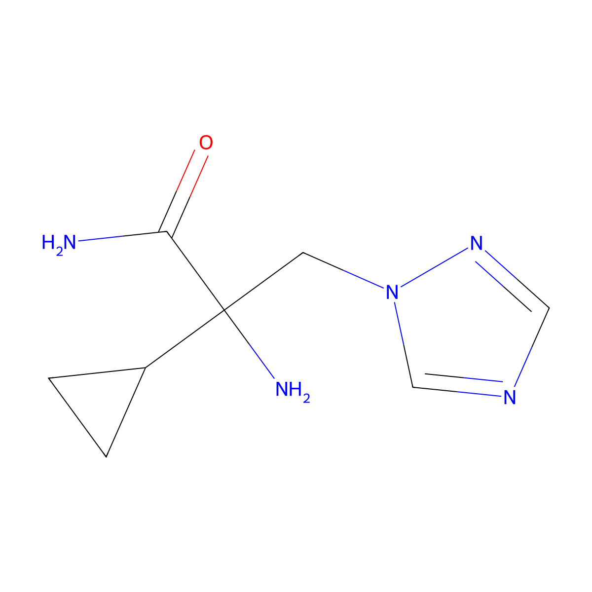 2-Amino-2-cyclopropyl-3-(1h-1,2,4-triazol-1-yl)propanamide molecular structure, CAS 1342386-34-8