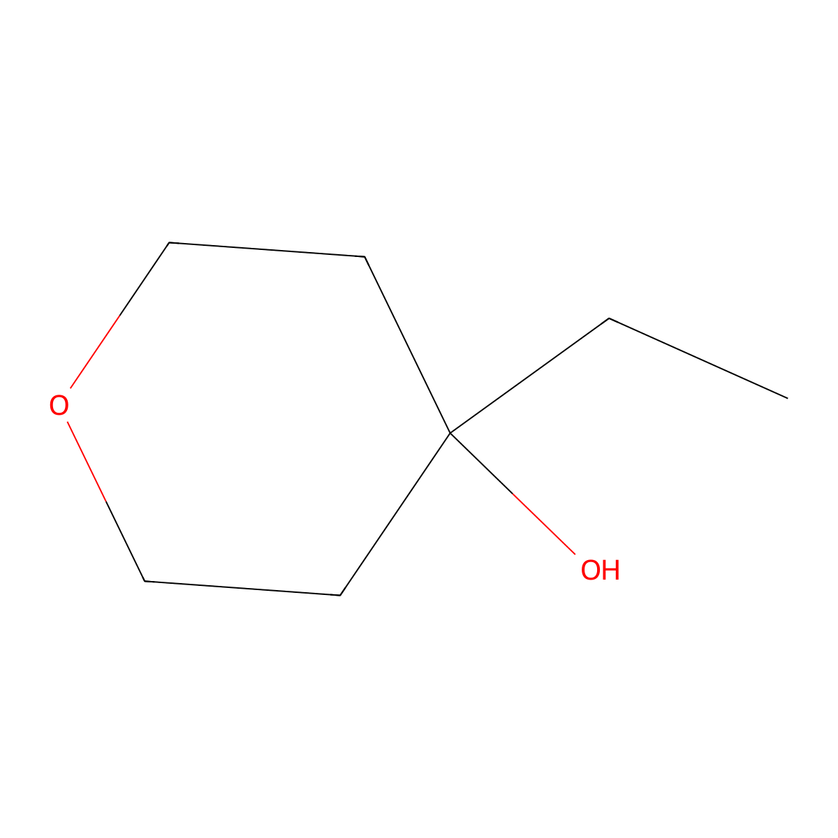 4-Ethyltetrahydro-2H-pyran-4-OL molecular structure, CAS 1342388-96-8