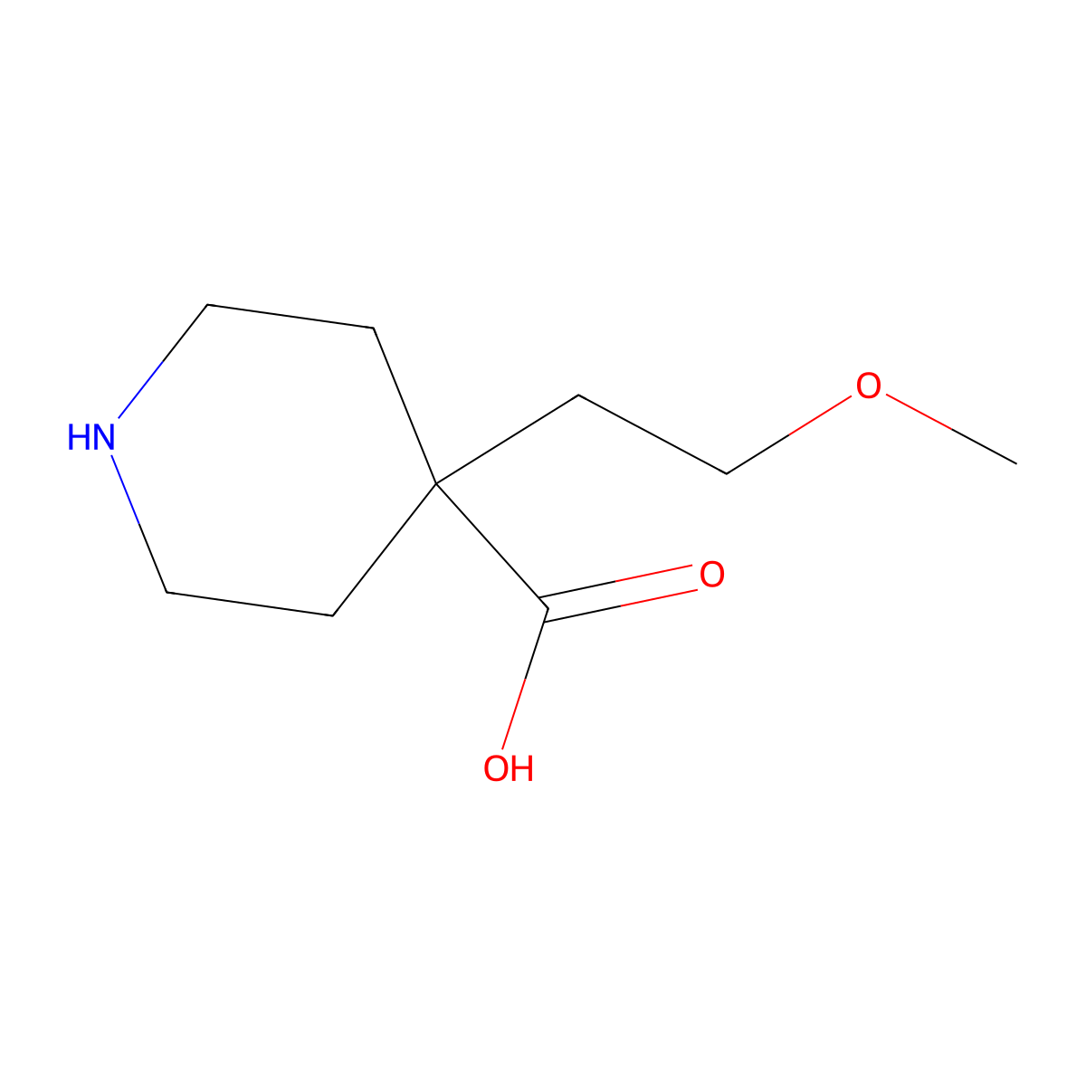 4-(2-Methoxyethyl)piperidine-4-carboxylic acid molecular structure, CAS 1342390-85-5