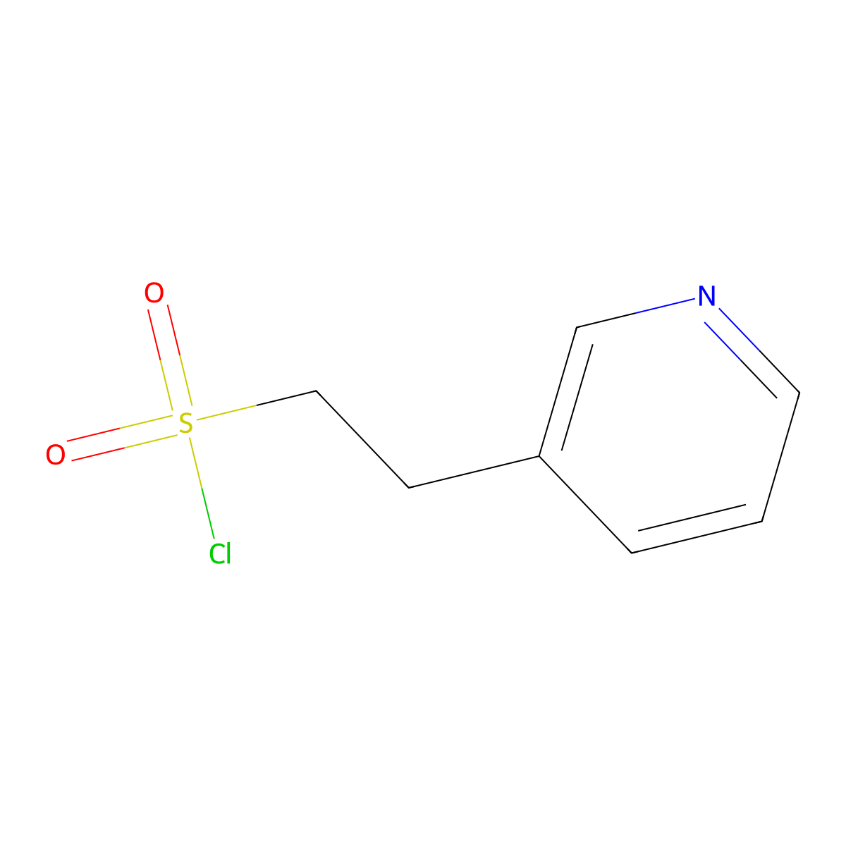 2-(Pyridin-3-yl)ethane-1-sulfonyl chloride molecular structure, CAS 1342391-31-4
