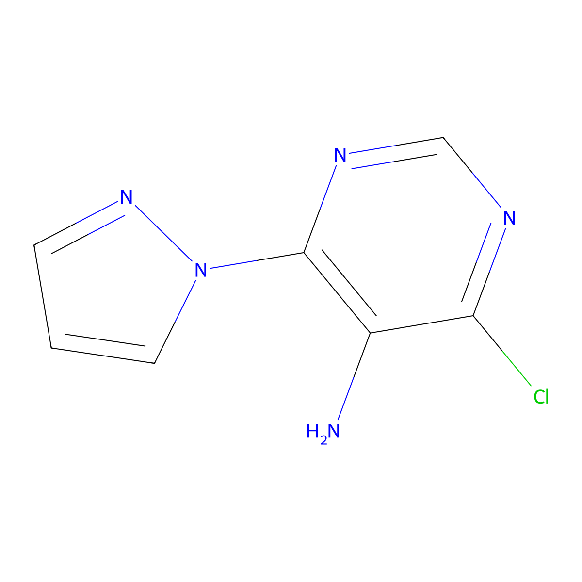 4-chloro-6-(1H-pyrazol-1-yl)pyrimidin-5-amine molecular structure, CAS 1342392-11-3