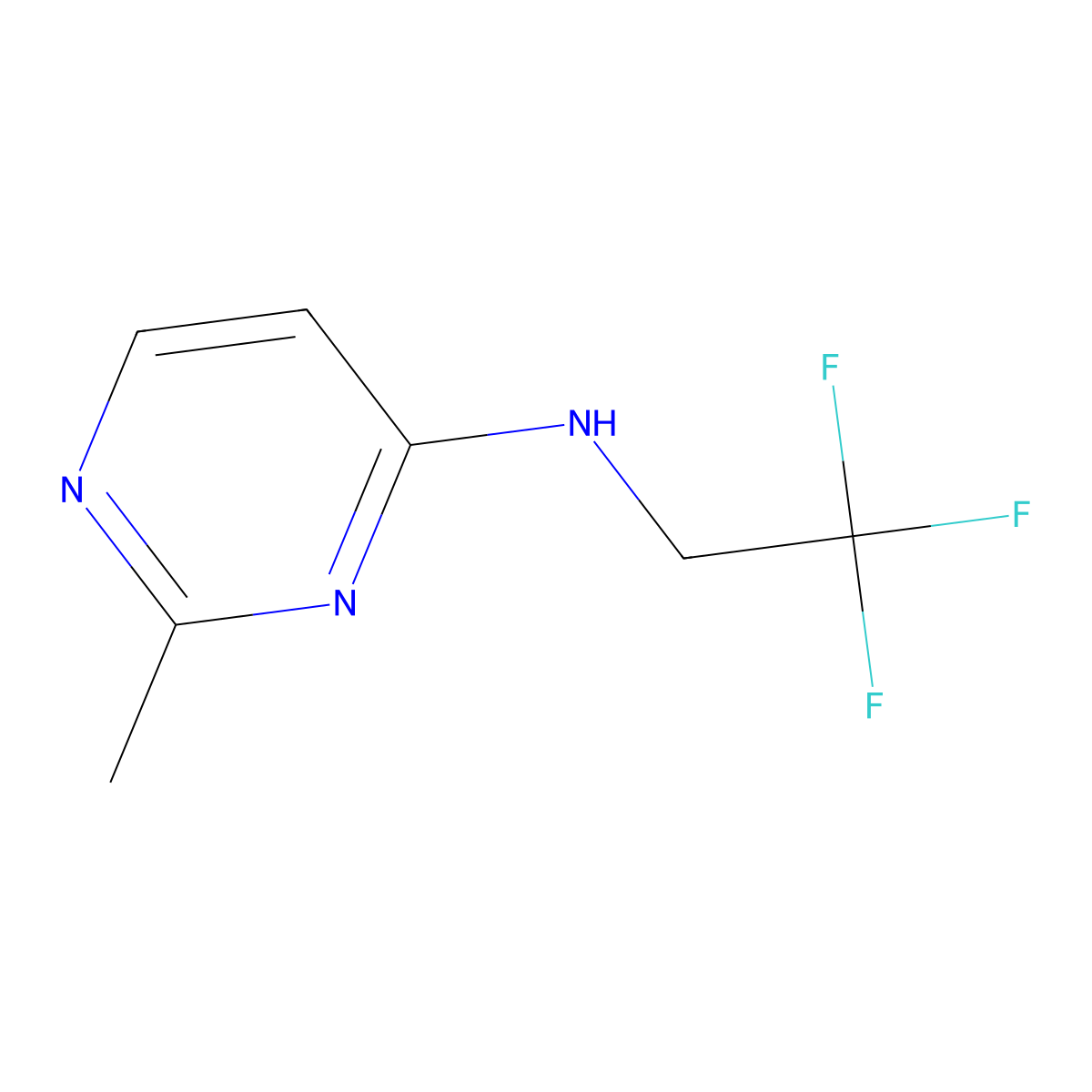 2-methyl-N-(2,2,2-trifluoroethyl)pyrimidin-4-amine molecular structure, CAS 1342393-99-0