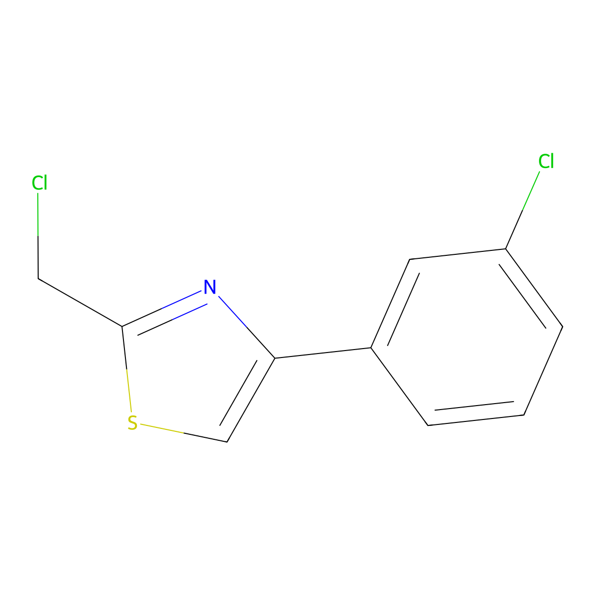 2-(Chloromethyl)-4-(3-chlorophenyl)-1,3-thiazole molecular structure, CAS 1342394-08-4
