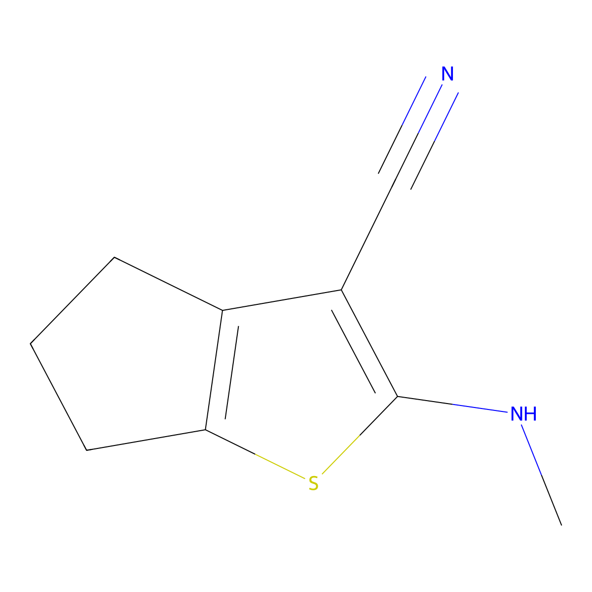 2-(Methylamino)-4H,5H,6H-cyclopenta[b]thiophene-3-carbonitrile molecular structure, CAS 1342394-71-1