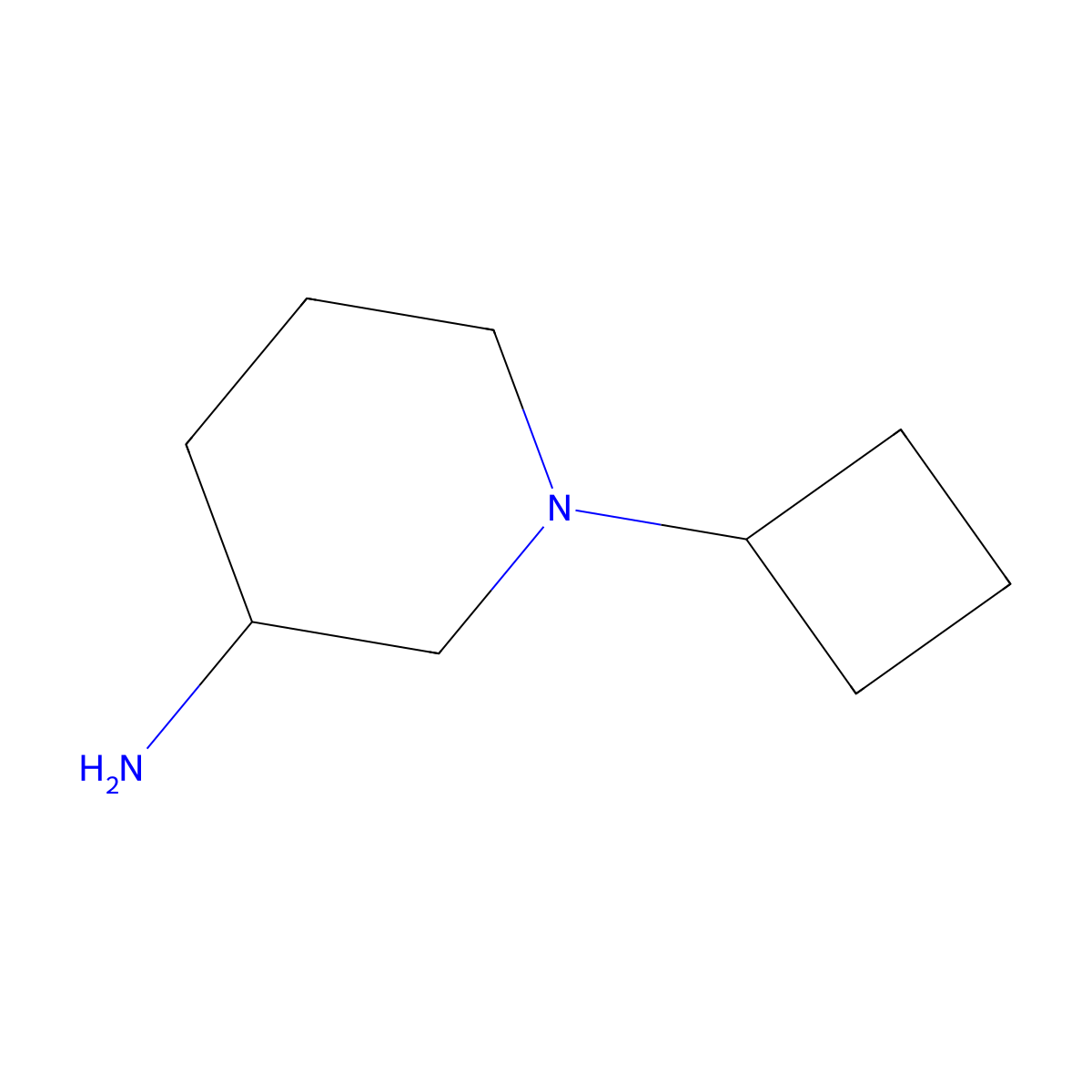 1-Cyclobutylpiperidin-3-amine molecular structure, CAS 1342397-12-9