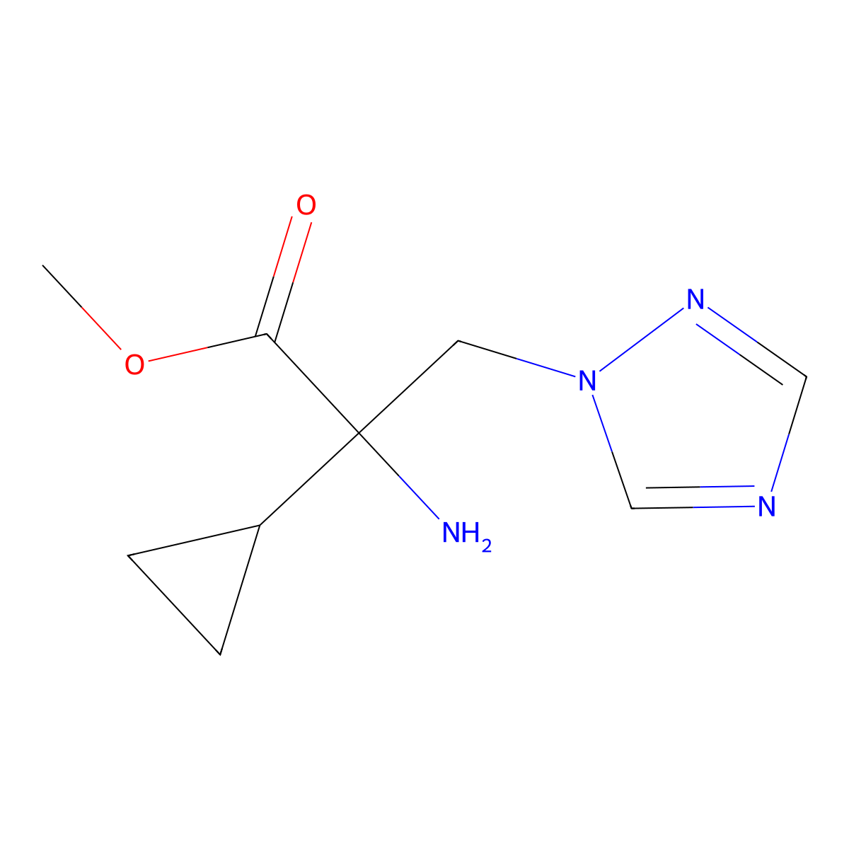Methyl 2-amino-2-cyclopropyl-3-(1h-1,2,4-triazol-1-yl)propanoate molecular structure, CAS 1342397-60-7