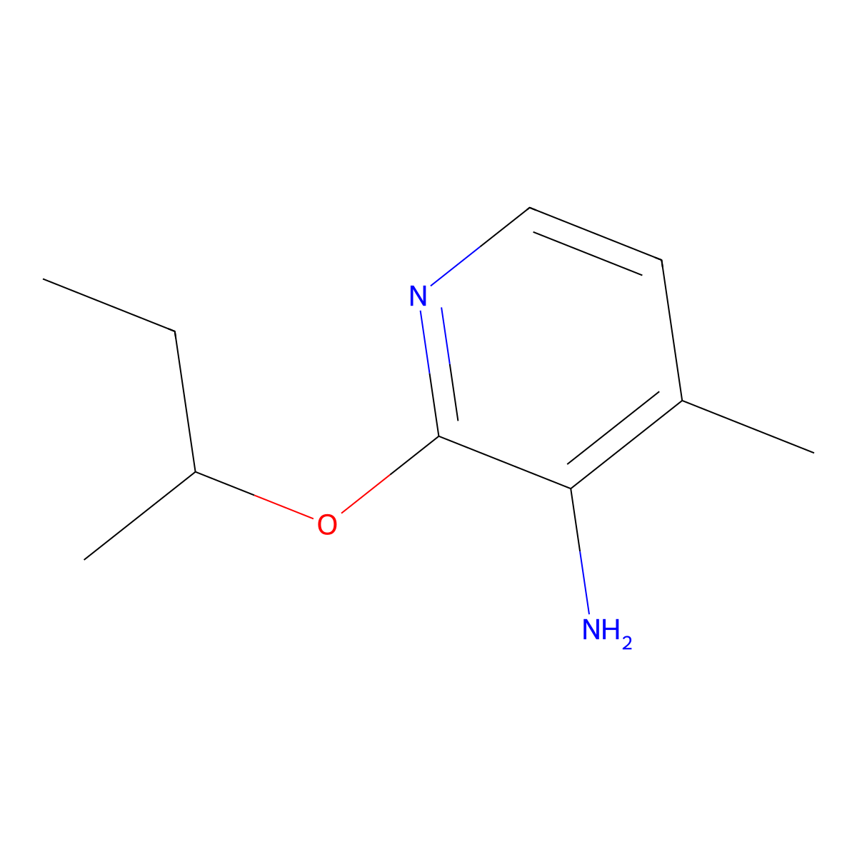 2-(Butan-2-yloxy)-4-methylpyridin-3-amine molecular structure, CAS 1342398-16-6