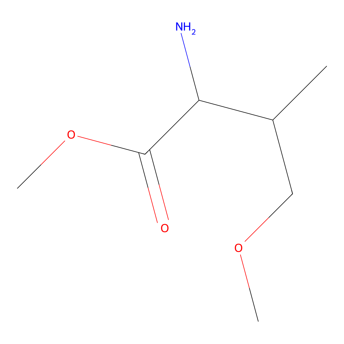 Methyl 2-amino-4-methoxy-3-methylbutanoate molecular structure, CAS 1342399-53-4