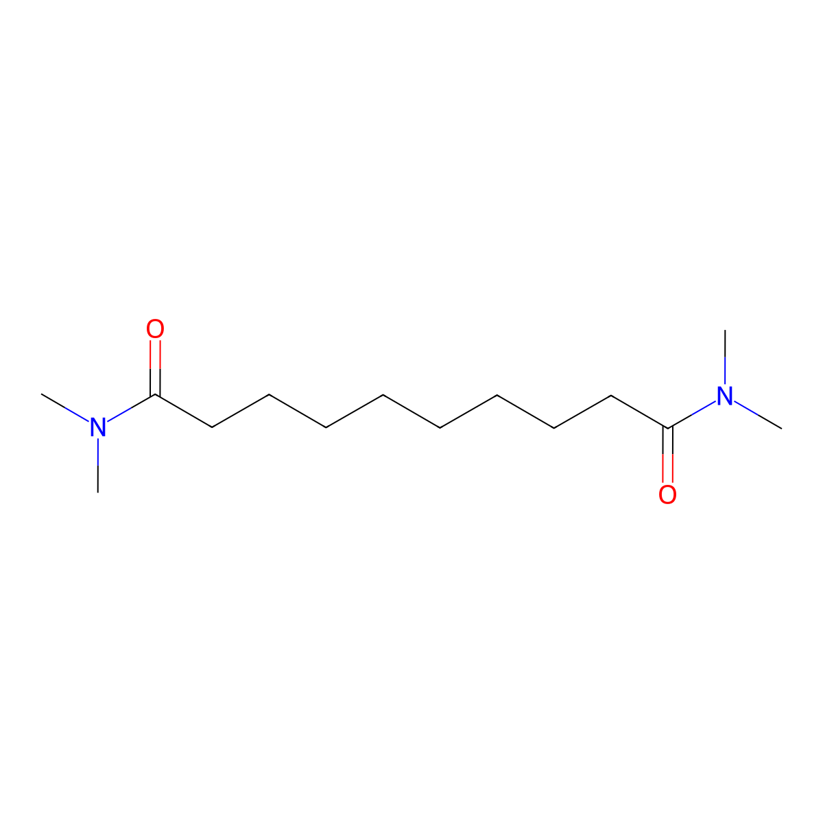 N~1~,N~1~,N~10~,N~10~-Tetramethyldecanediamide molecular structure, CAS 13424-83-4