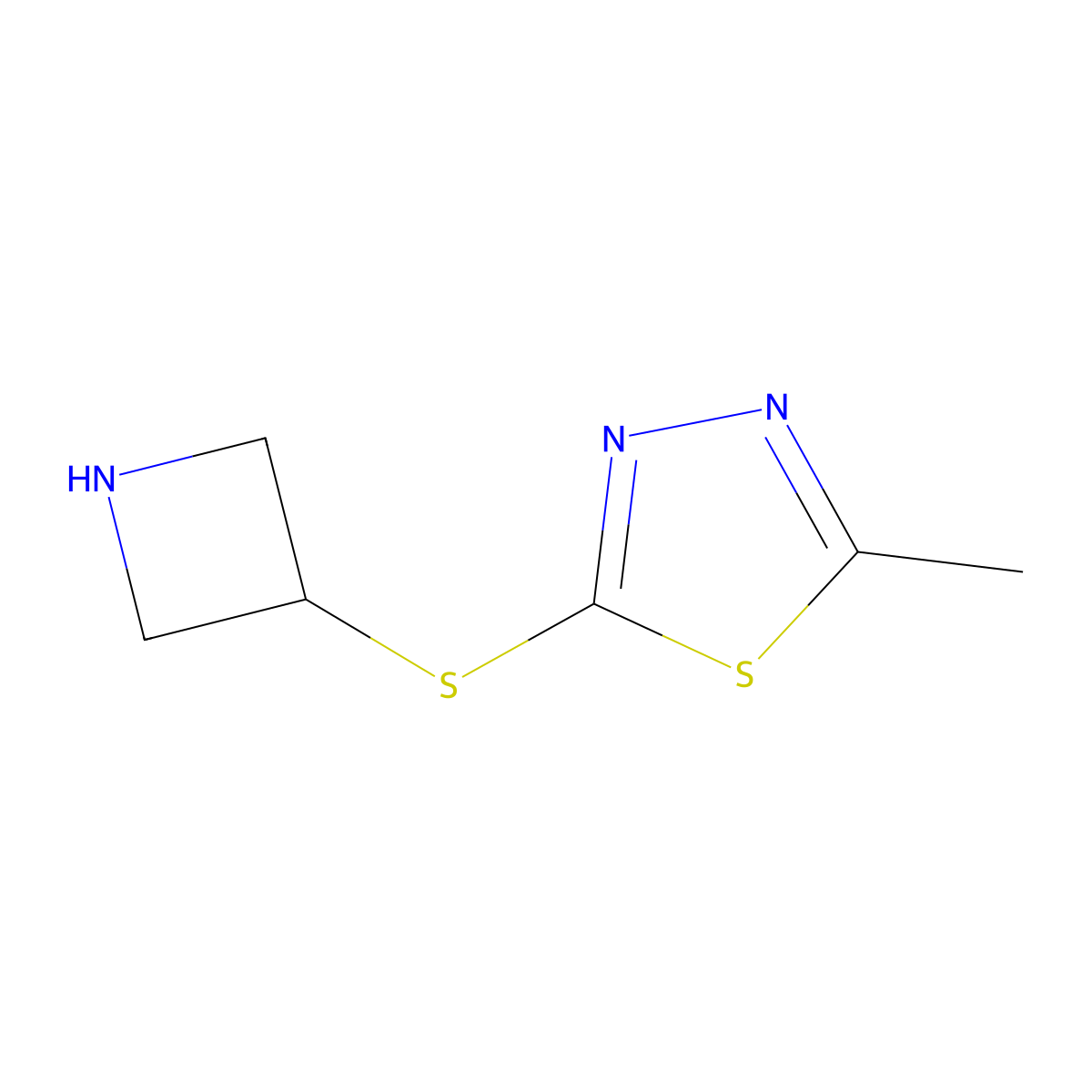 2-(Azetidin-3-ylsulfanyl)-5-methyl-1,3,4-thiadiazole molecular structure, CAS 1342402-86-1