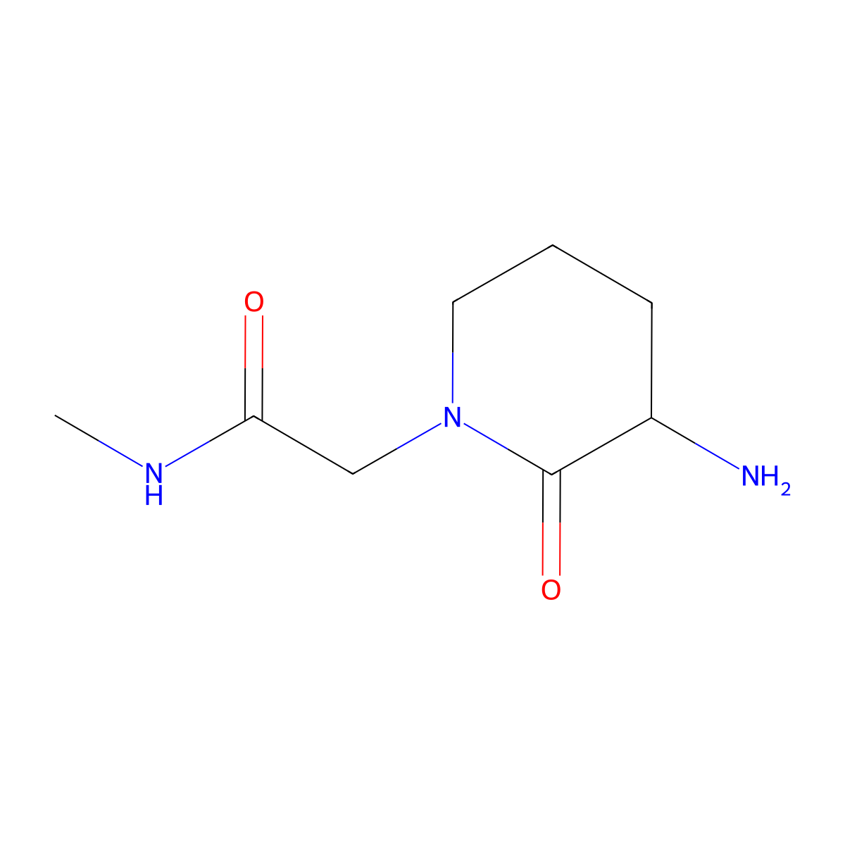 2-(3-amino-2-oxopiperidin-1-yl)-N-methylacetamide molecular structure, CAS 1342404-23-2