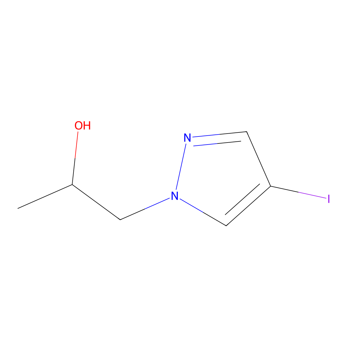 1-(4-iodo-1H-pyrazol-1-yl)propan-2-ol molecular structure, CAS 1342407-07-1