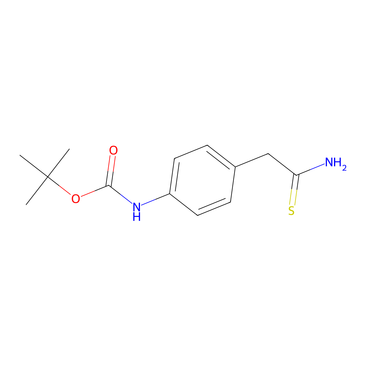 tert-butyl N-(4-(carbamothioylmethyl)phenyl)carbamate molecular structure, CAS 1342407-25-3