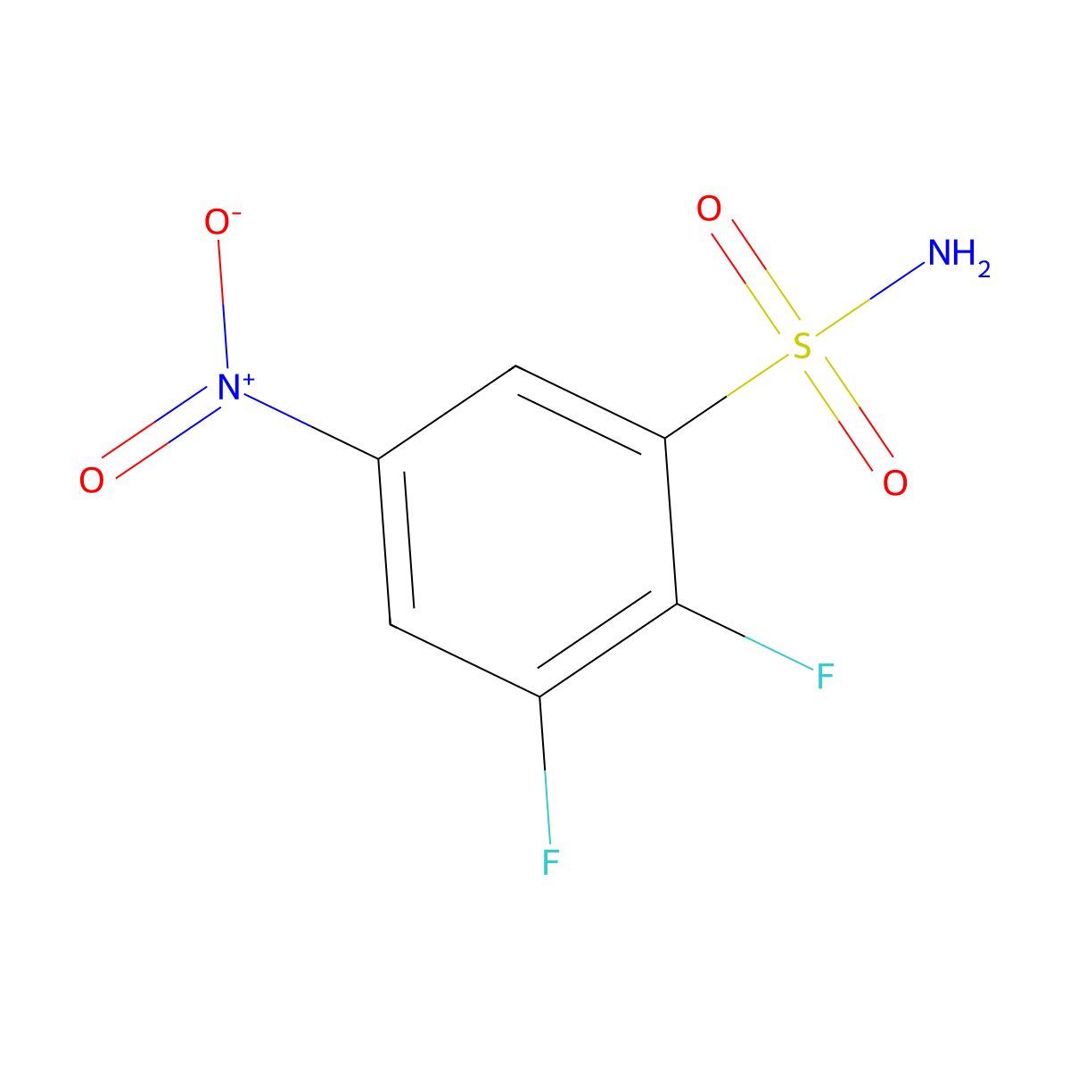 2,3-Difluoro-5-nitrobenzenesulfonamide molecular structure, CAS 1342407-33-3