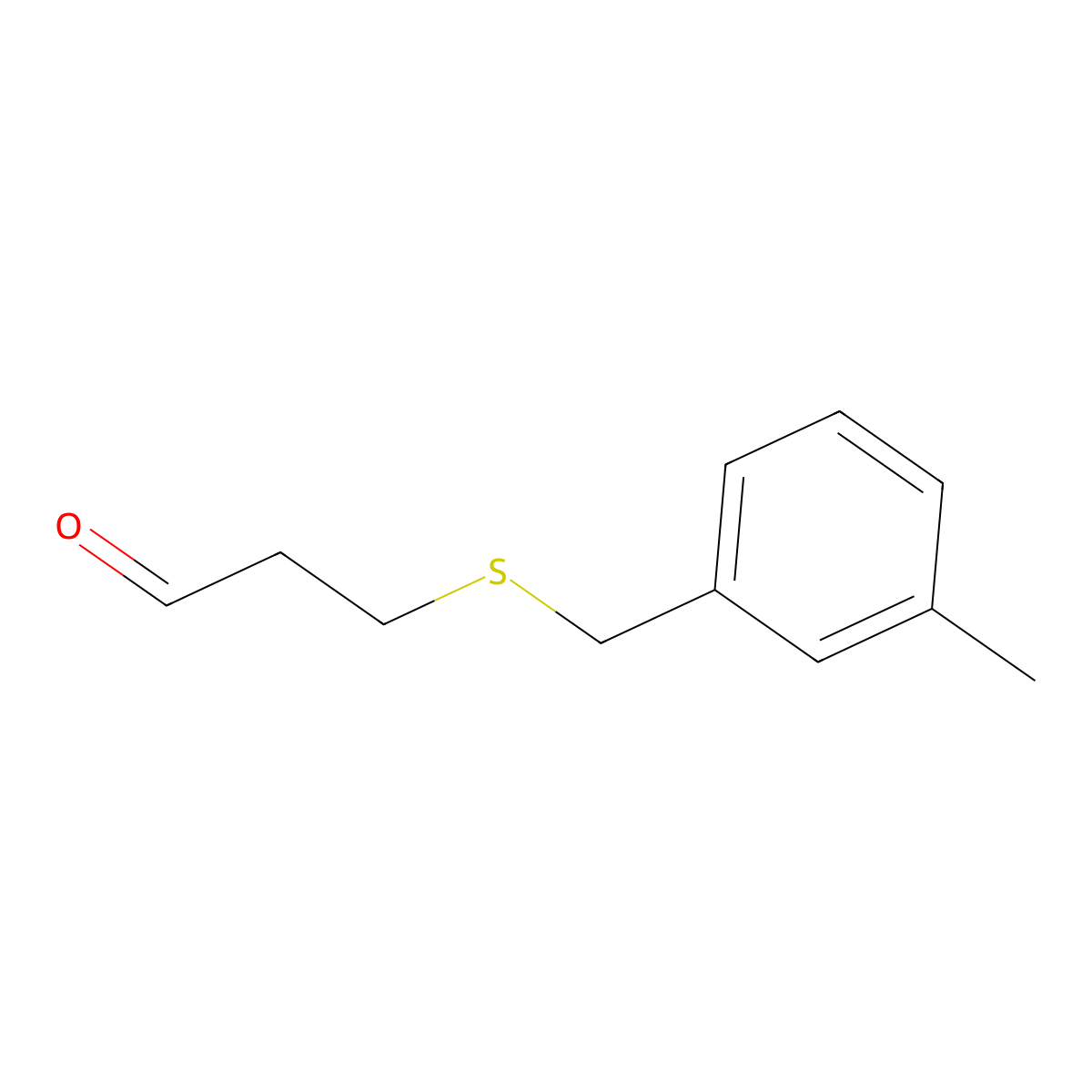 3-((3-Methylbenzyl)thio)propanal molecular structure, CAS 1342407-70-8