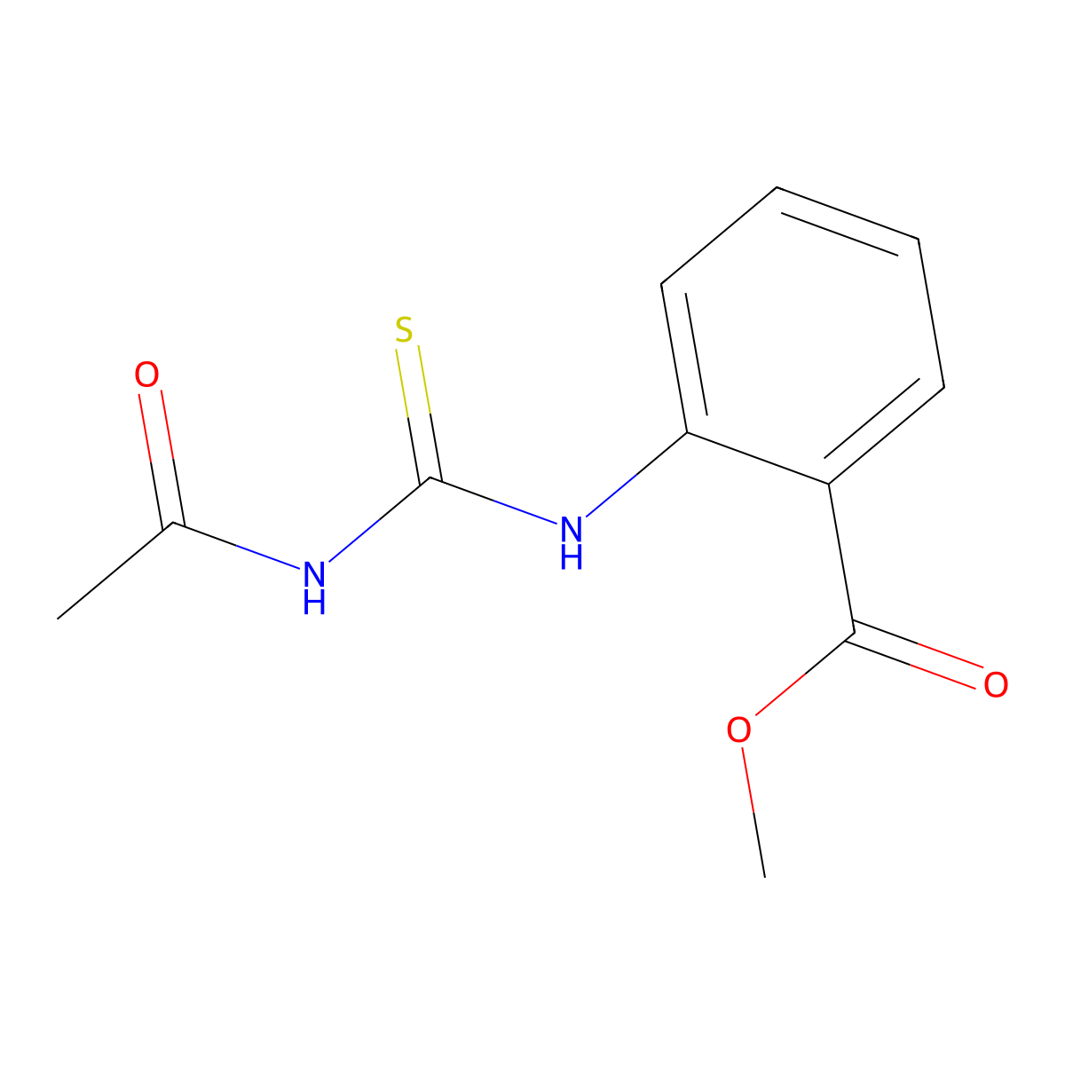 Methyl 2-(acetylcarbamothioylamino)benzoate molecular structure, CAS 134241-01-3