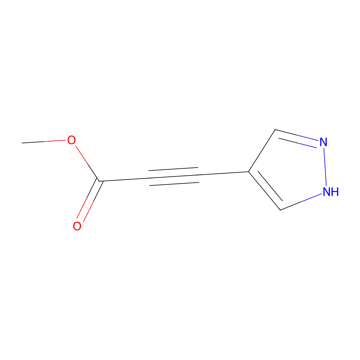 methyl 3-(1H-pyrazol-4-yl)prop-2-ynoate molecular structure, CAS 1342412-12-7