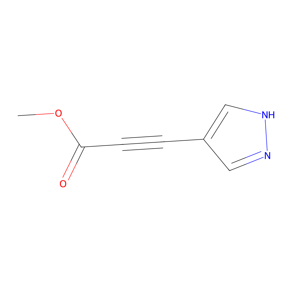 methyl 3-(1H-pyrazol-4-yl)prop-2-ynoate molecular structure, CAS 1342412-12-7
