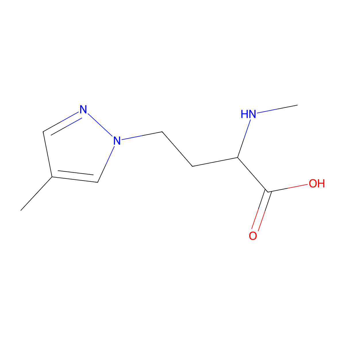 4-(4-Methyl-1h-pyrazol-1-yl)-2-(methylamino)butanoic acid molecular structure, CAS 1342412-70-7