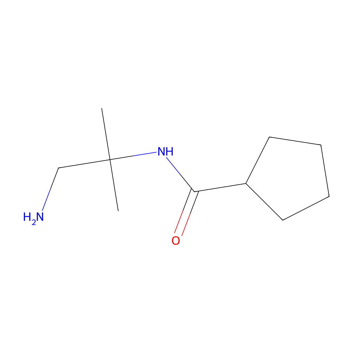 N-(1-amino-2-methylpropan-2-yl)cyclopentanecarboxamide molecular structure, CAS 1342413-17-5