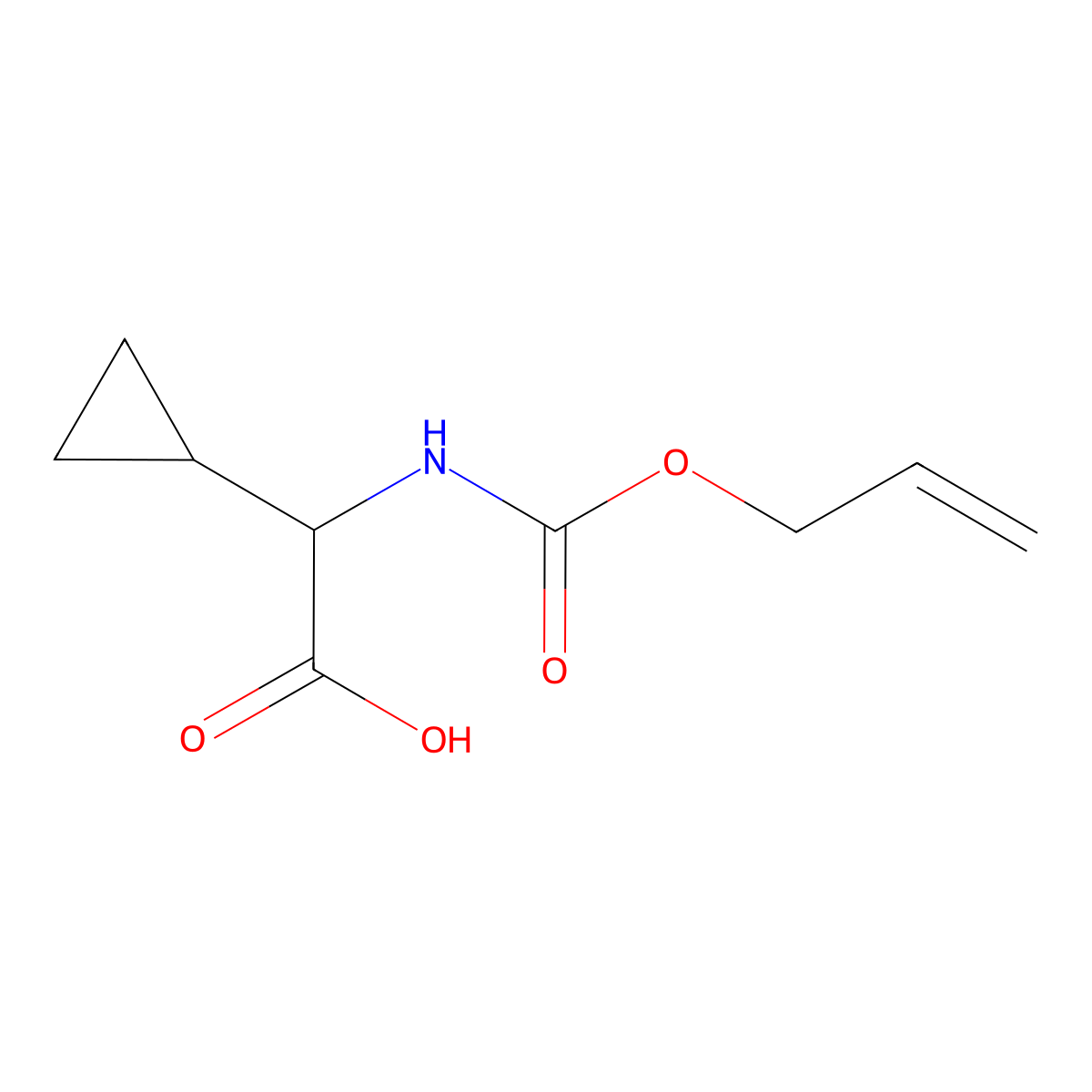 2-Cyclopropyl-2-{[(prop-2-en-1-yloxy)carbonyl]amino}acetic acid molecular structure, CAS 1342415-41-1