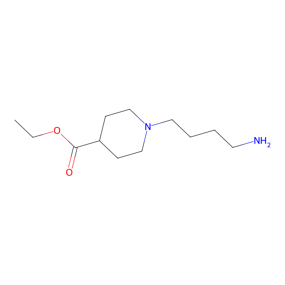 Ethyl 1-(4-aminobutyl)piperidine-4-carboxylate molecular structure, CAS 1342415-77-3