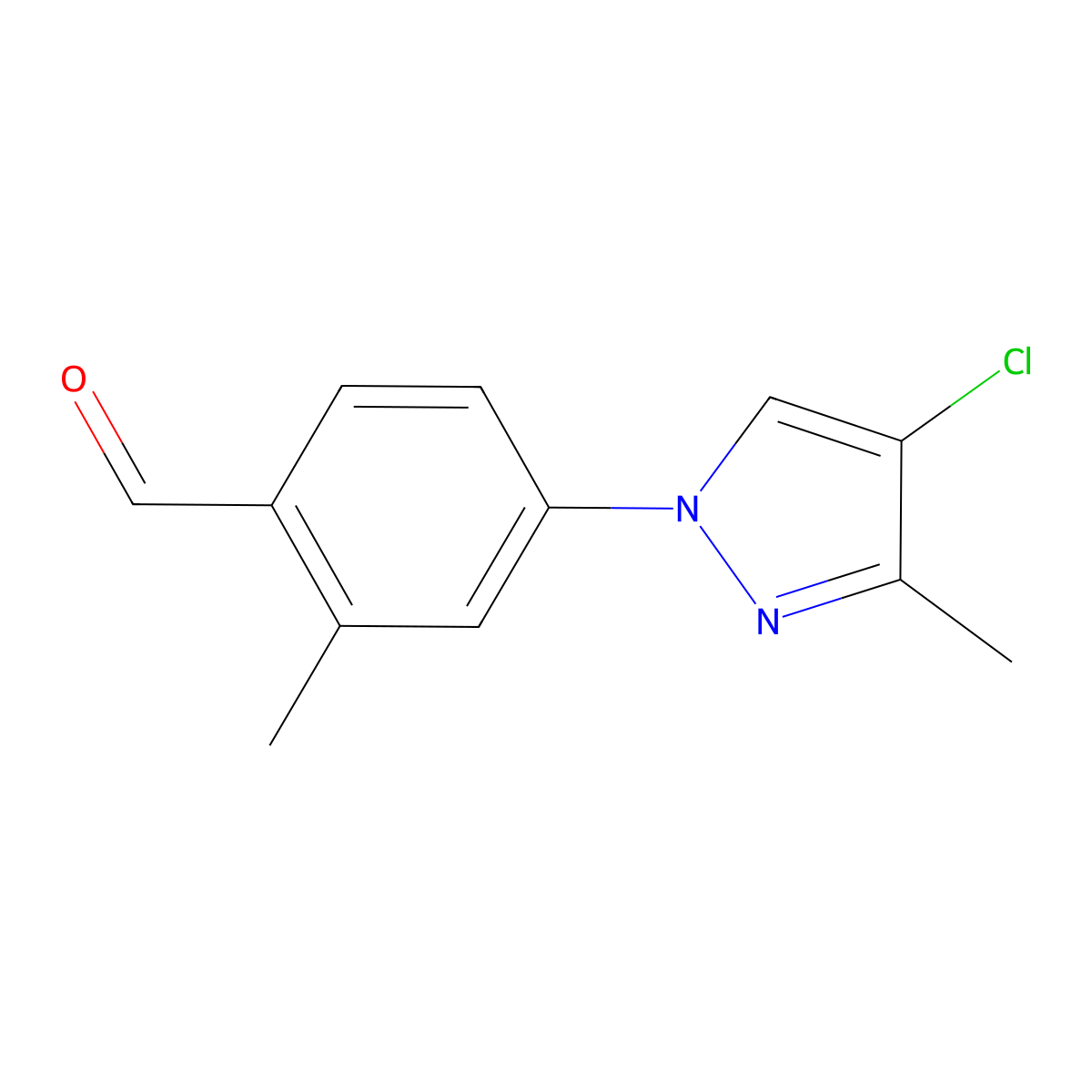 4-(4-Chloro-3-methyl-1h-pyrazol-1-yl)-2-methylbenzaldehyde molecular structure, CAS 1342417-39-3