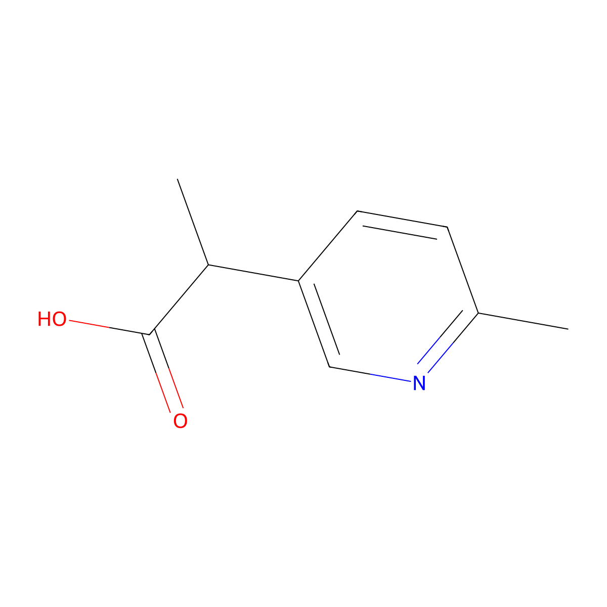 2-(6-Methylpyridin-3-yl)propanoic acid molecular structure, CAS 1342417-60-0