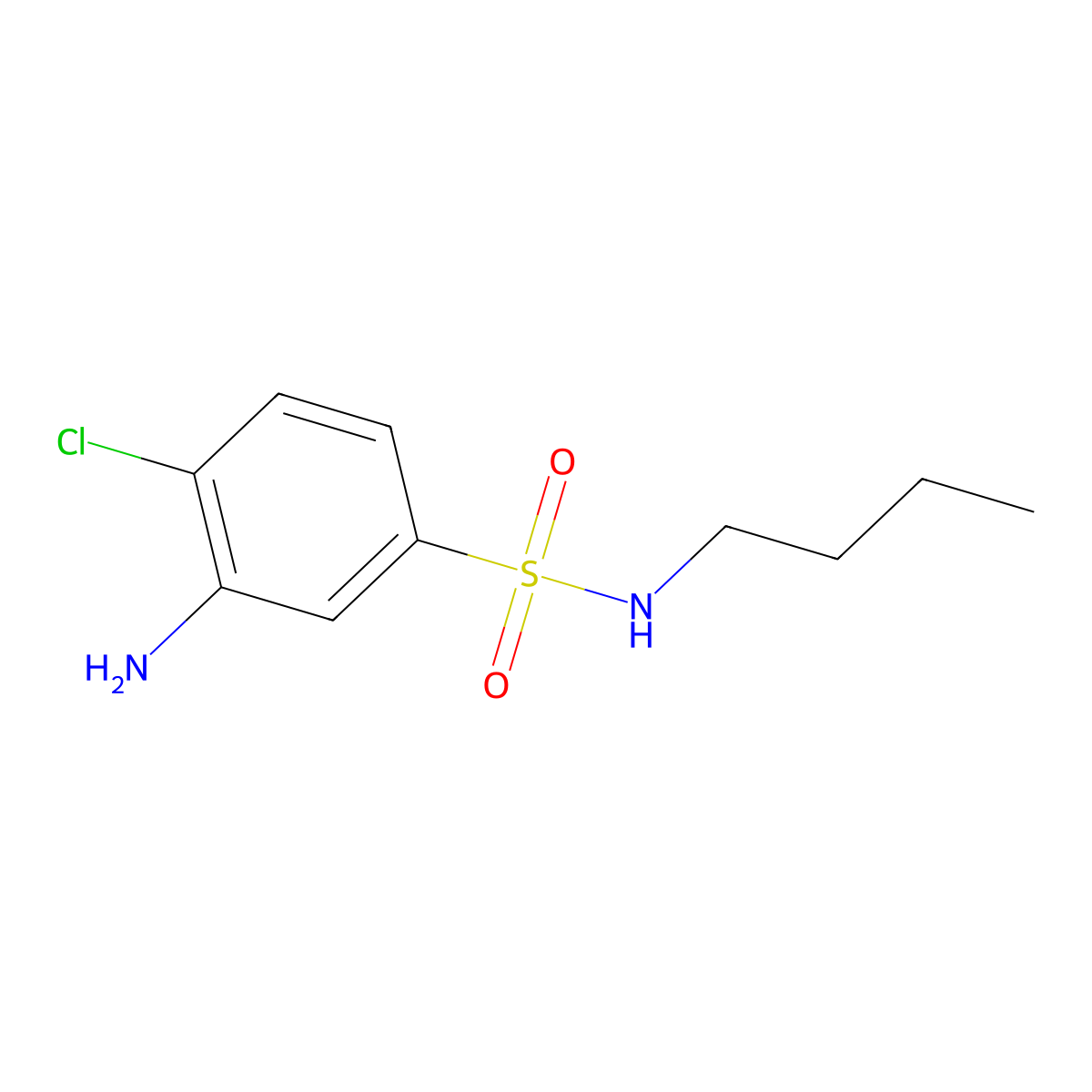3-Amino-N-butyl-4-chlorobenzenesulfonamide molecular structure, CAS 134242-51-6