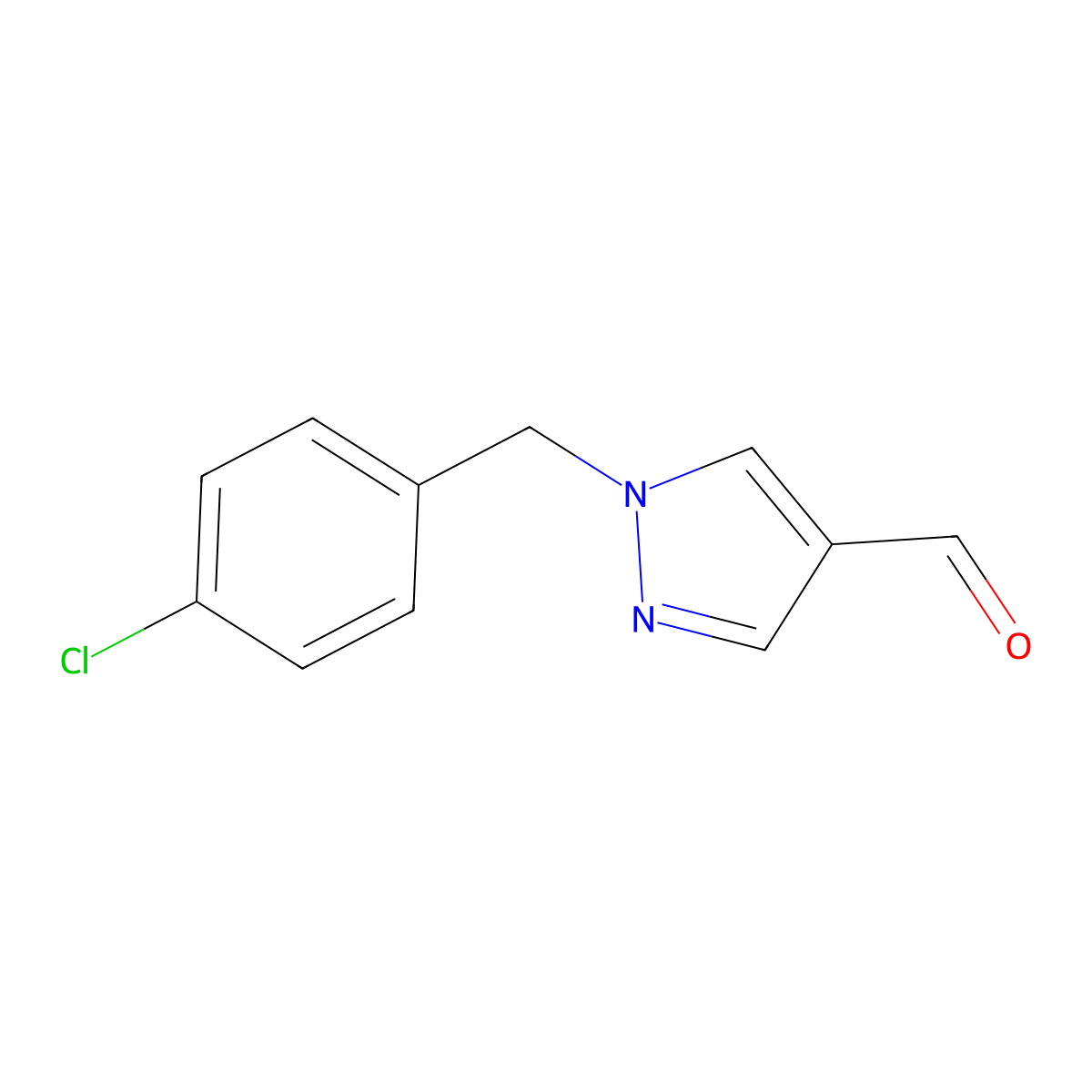 1-(4-Chlorobenzyl)-1H-pyrazole-4-carbaldehyde molecular structure, CAS 1342422-05-2