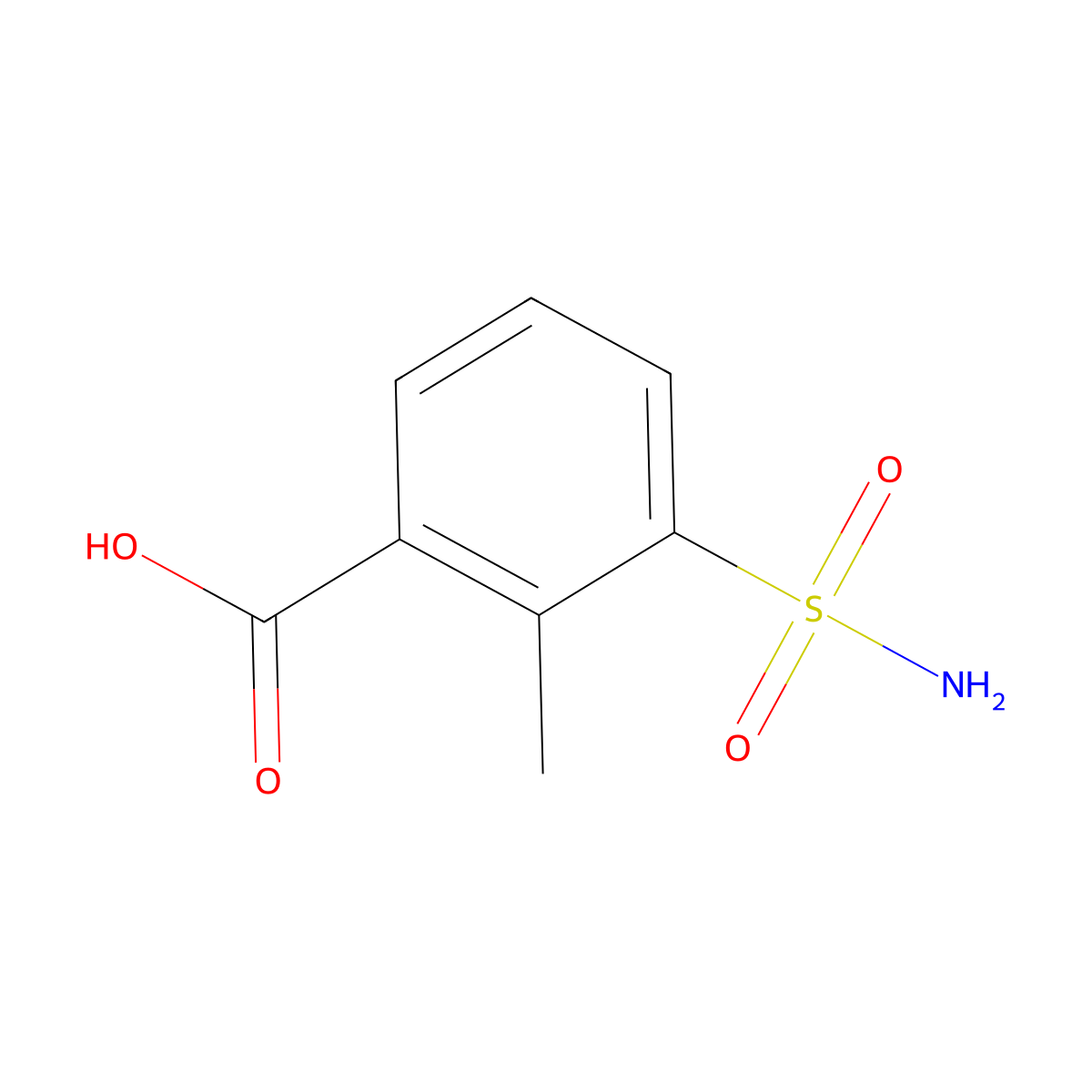 2-Methyl-3-sulfamoylbenzoic acid molecular structure, CAS 1342428-00-5