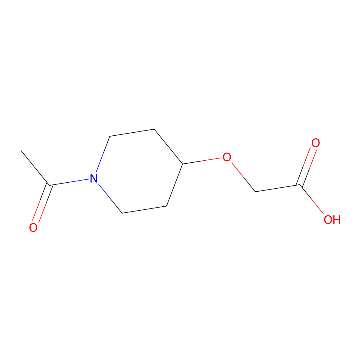 (1-Acetyl-piperidin-4-yloxy)-acetic acid molecular structure, CAS 1342430-17-4