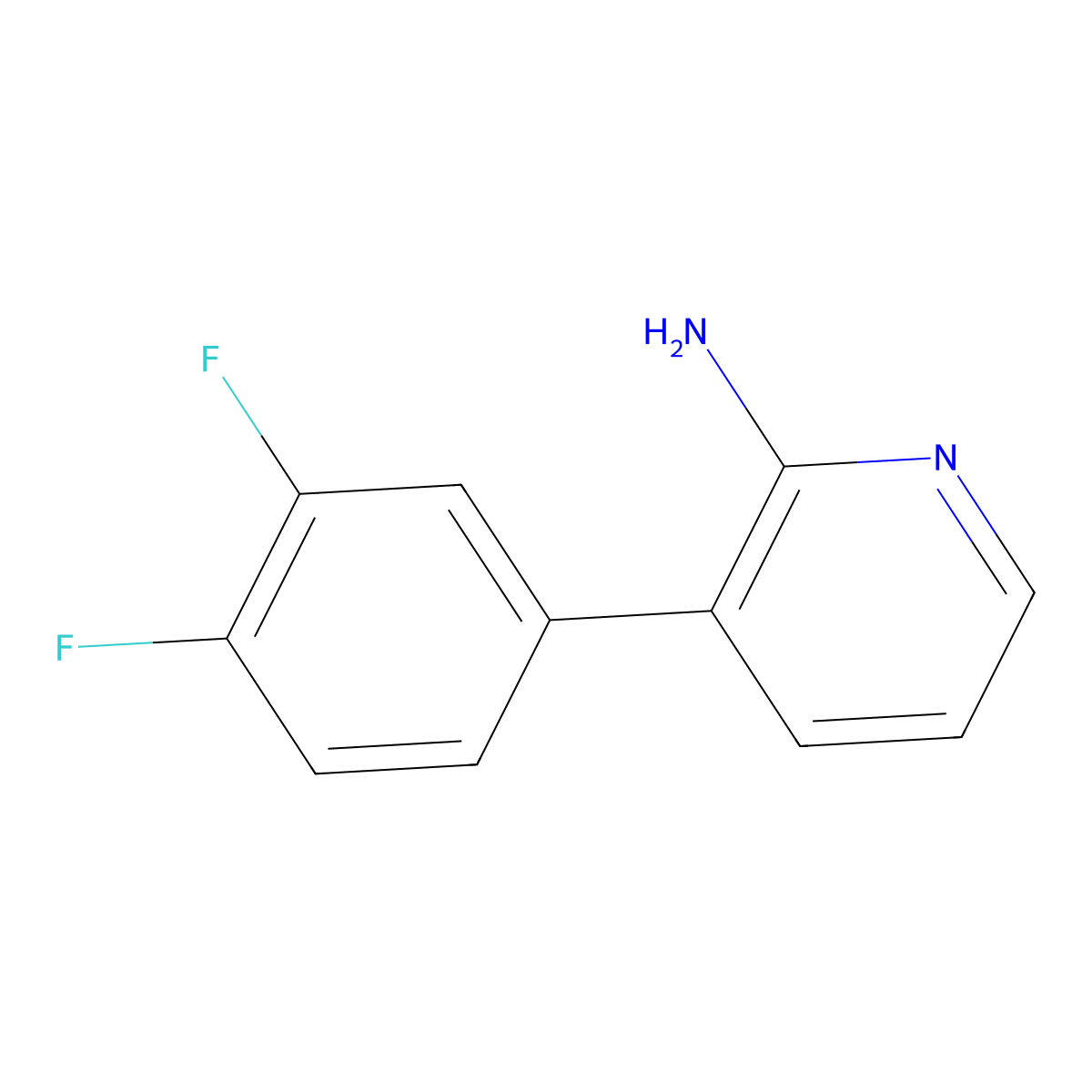 2-Amino-3-(3,4-difluorophenyl)pyridine molecular structure, CAS 1342430-58-3