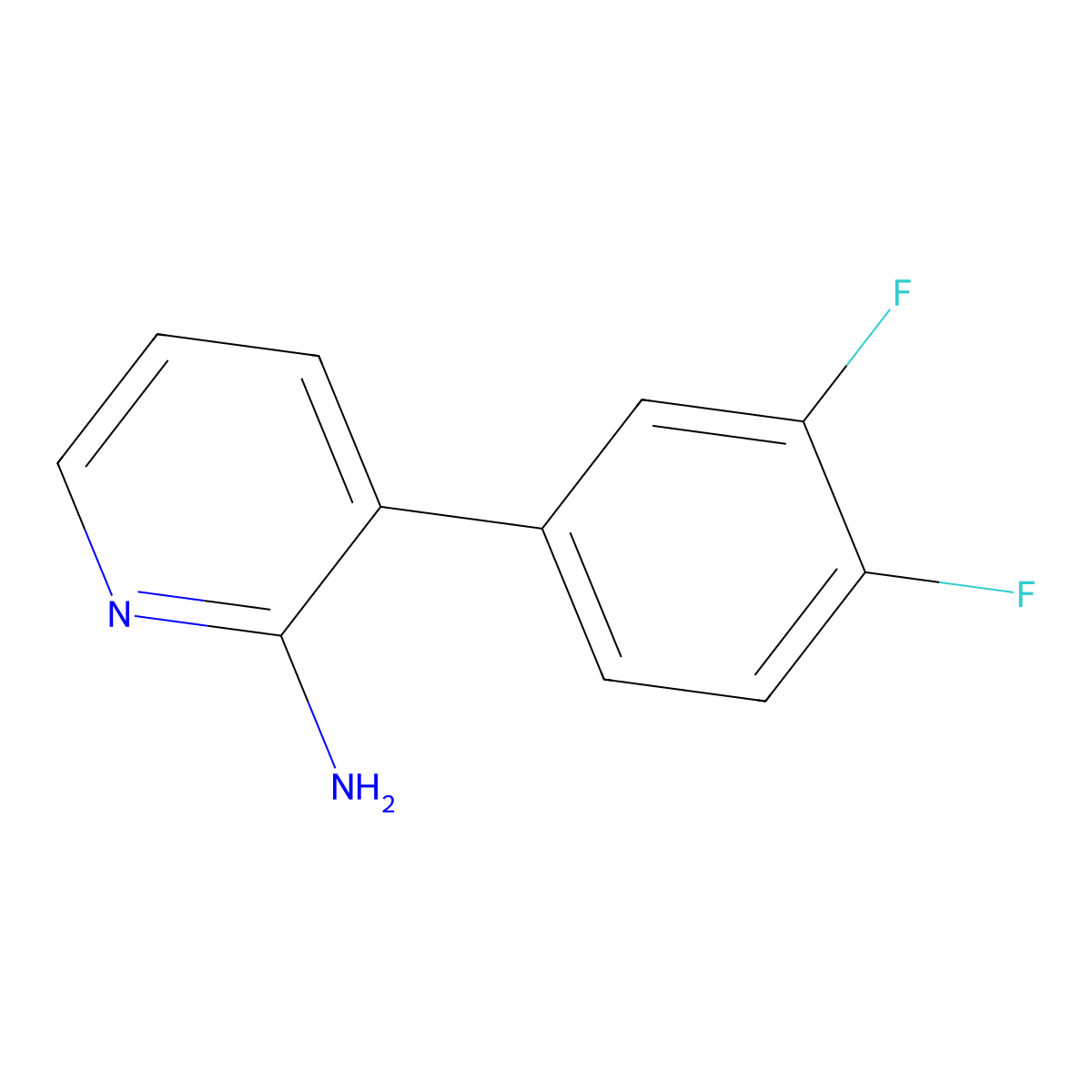 2-Amino-3-(3,4-difluorophenyl)pyridine molecular structure, CAS 1342430-58-3