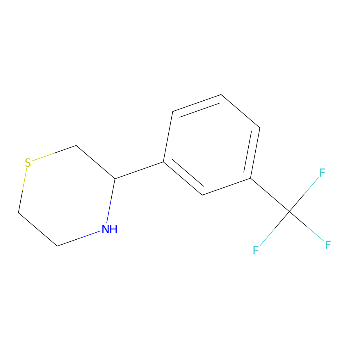 3-[3-(Trifluoromethyl)phenyl]thiomorpholine molecular structure, CAS 1342431-41-7