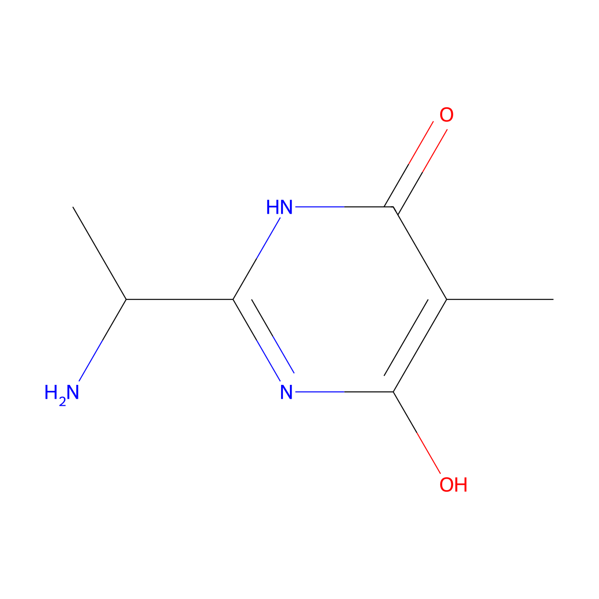 2-(1-Aminoethyl)-6-hydroxy-5-methyl-3,4-dihydropyrimidin-4-one molecular structure, CAS 1342431-63-3
