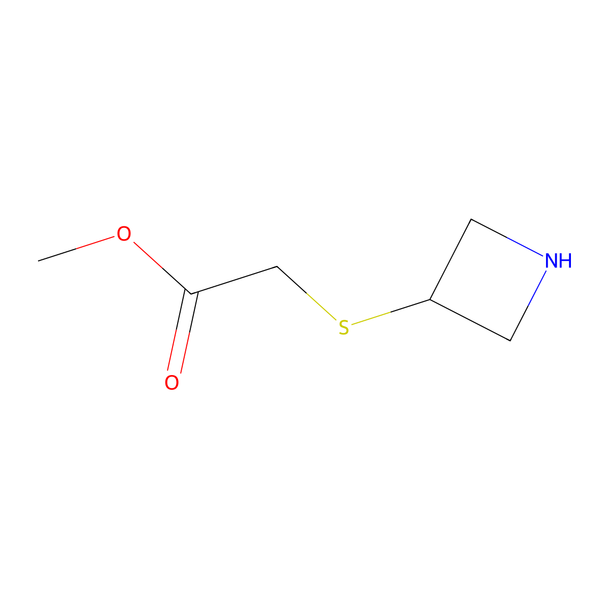 Methyl 2-(azetidin-3-ylthio)acetate molecular structure, CAS 1342431-92-8