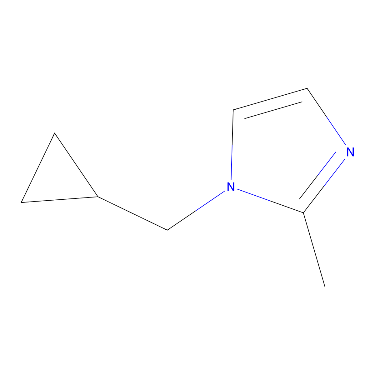 1-(cyclopropylmethyl)-2-methyl-1H-imidazole molecular structure, CAS 1342433-69-5