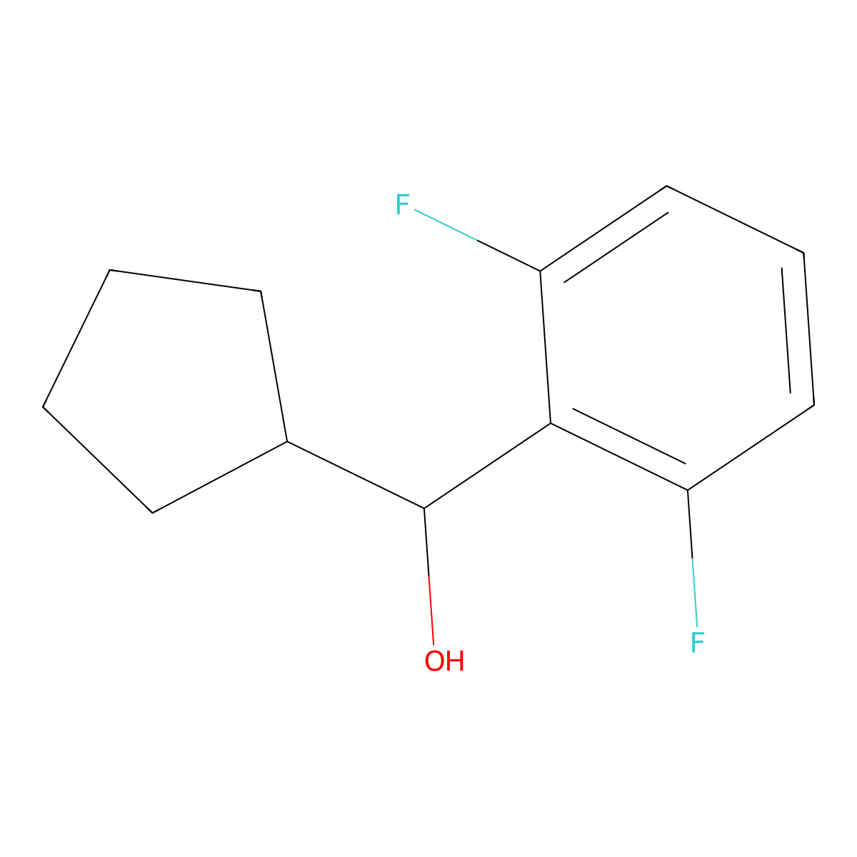 Cyclopentyl (2,6-difluorophenyl)methanol molecular structure, CAS 1342433-98-0