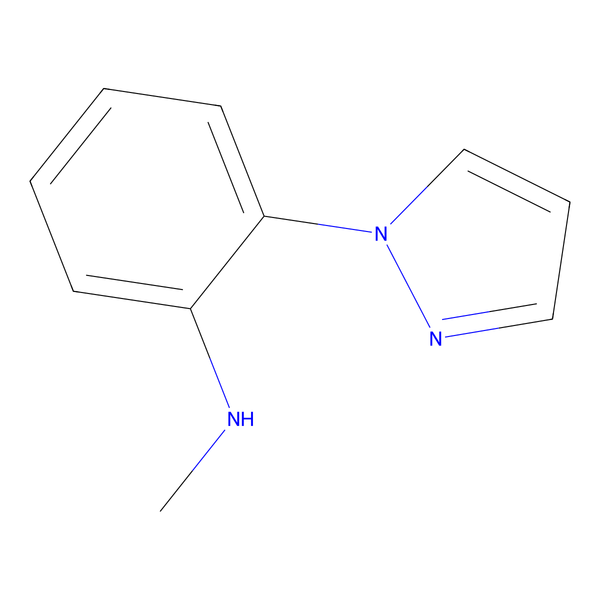 N-methyl-2-(1H-pyrazol-1-yl)aniline molecular structure, CAS 1342434-23-4