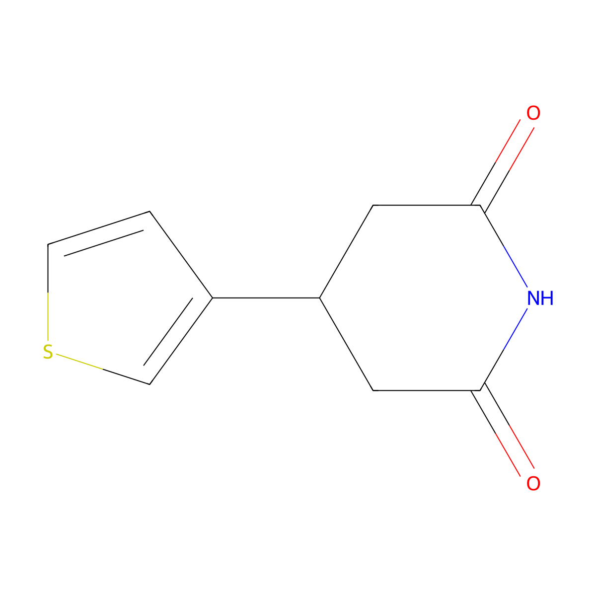4-(3-Thienyl)piperidine-2,6-dione molecular structure, CAS 1342435-96-4